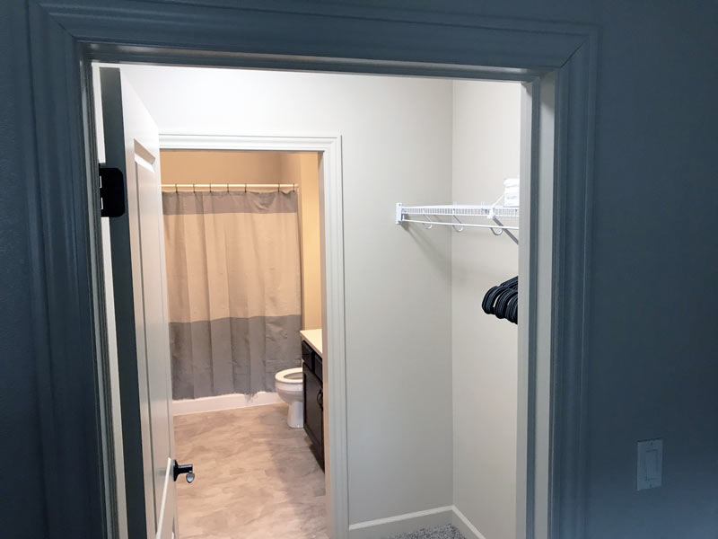 bathroom and closet
